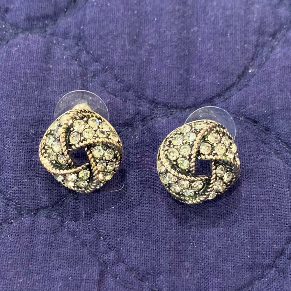 Silver/Diamond (not real) knot earrings